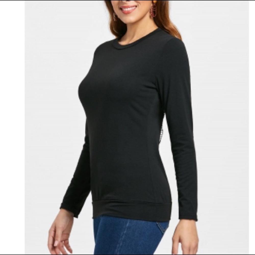 Long Sleeve Skull Cutout T-Shirt